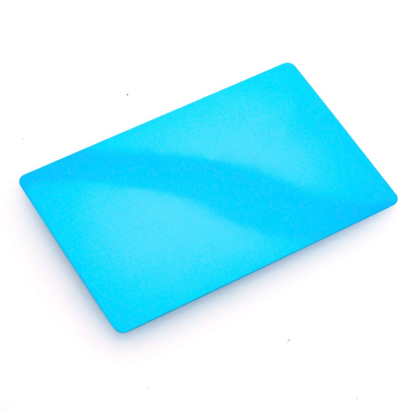 RXBC2011 بطاقات عمل معدنية فارغة RXBC2011 نقش بالليزر ألومنيوم أزرق عبوة من 100 - Image 4